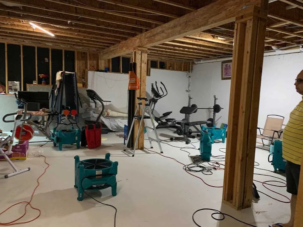Basement drying equipment setup for Contents Cleaning & Restoration in Twin Falls